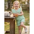 thumbnail image 4 of BemeyourBBs 2Pcs Toddler Baby Girls Summer Outfits Cute Infant Girls Summer Sleeveless Doll Collar Plaid Print Vest Tank Tops and Elastic Waist Shorts Set, 4 of 9