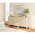 thumbnail image 2 of WAMPAT Wood Dresser with 6 Drawers and 1 Cabinet for Bedroom, Modern Chest of Drawer, 83" Wide, Light Oak Wood Finish, 2 of 7
