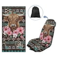 thumbnail image 5 of Xixirimido Car Seat Towel Covers Car Accessories Athletic Running Towel Post Workout Sweatproof Washable Bucket Seat Cover Non Slip for Outdoor Sport, Aztec Tribal Highland Cattle Hibiscus, 5 of 8