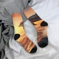 thumbnail image 5 of Gukieu Sunset Dancing Dolphin A Print Contrast Color Mid-calf Socks, Sweat-wicking Athletic Socks, Unisex Clothing Accessories, 5 of 6