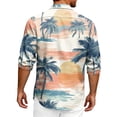 thumbnail image 3 of Fgvctg Hawaiian Button Down Shirt Men Tropical Printed Summer Beach Shirts Loose Button Down Long Sleeve Shirt Casual Fashion Vacation Clothes Green L, 3 of 4
