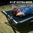thumbnail image 4 of Oversize Camping Cot for Adult, Portable Foldable Sleep Bed XXL, Heavy Duty Supports 550 lbs, Black, 4 of 9