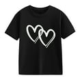 thumbnail image 6 of XXWXYD Little Girls Love Heart Print T-Shirts, Soft Cotton Raglan Tees, Short Sleeve Crewneck Summer Casual Tops for Kids, 6 of 8