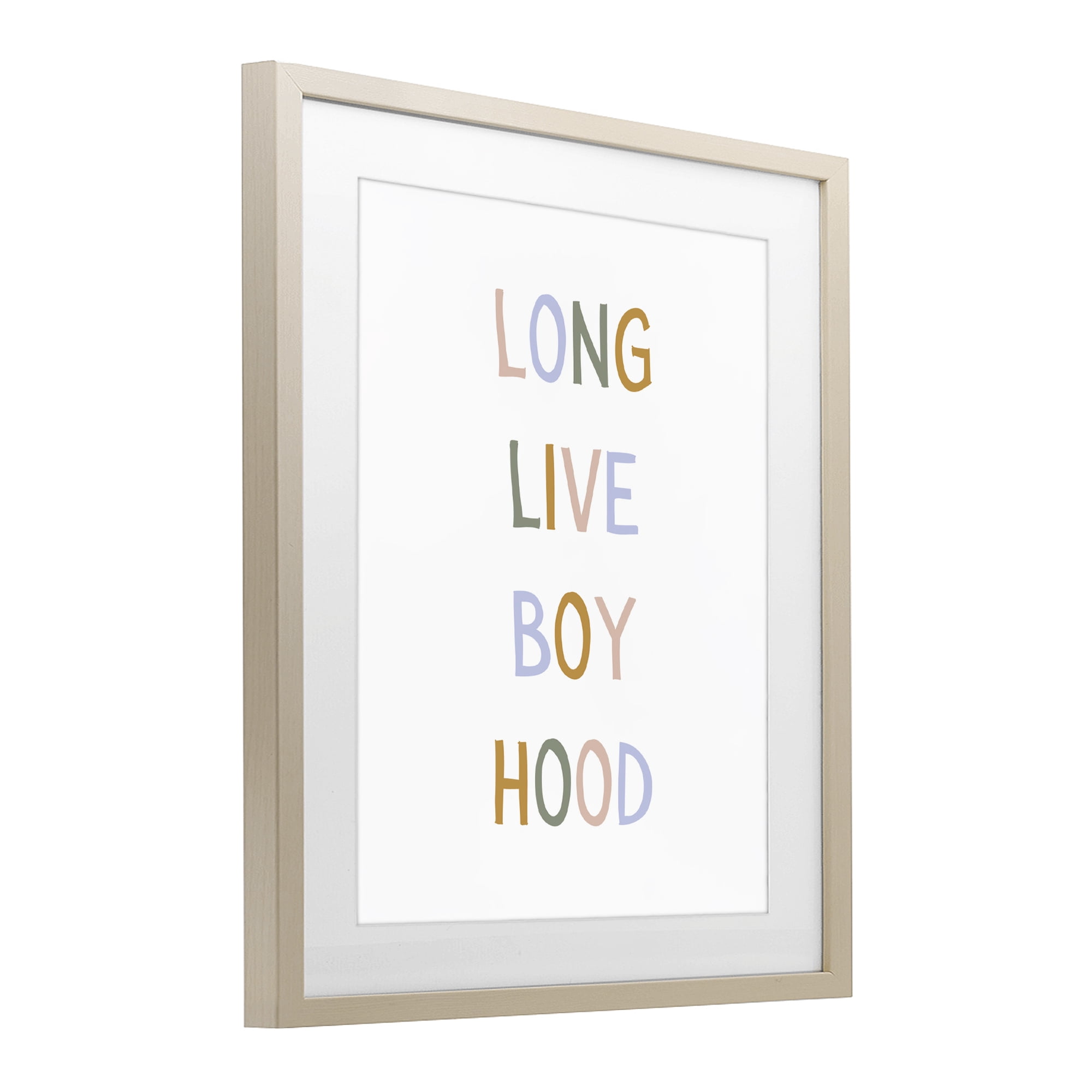 Stupell Industries Long Live Boy Hood Birch Framed Print Under Glass, design by Katie Griggs