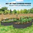 thumbnail image 4 of Outsunny 2PCS Galvanized Raised Garden Bed, 7' x 3' x 1' Raised Beds for Gardening with Metal Plant Stakes, Dark Gray, 4 of 10