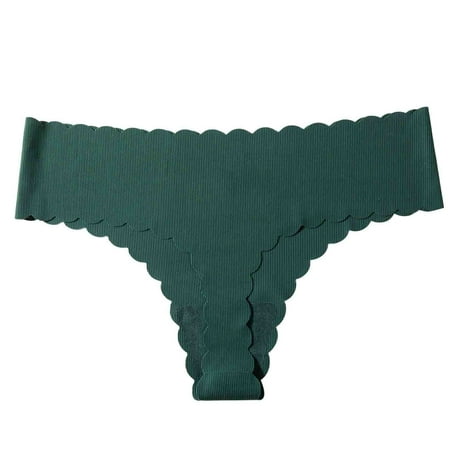 Scyoekwg Womens Underwear Thong Fashion Solid Color Ladies Panties Breathable Low Waisted Bikini Underwear T-back Hipster Panties (Army Green M)