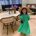 thumbnail image 5 of Wisremt Children's Korean Floral Dress Summer Girl Puff Sleeve Long Skirt Princess Dress Children Skirt Beautiful Girls Casual Dresses, 5 of 6