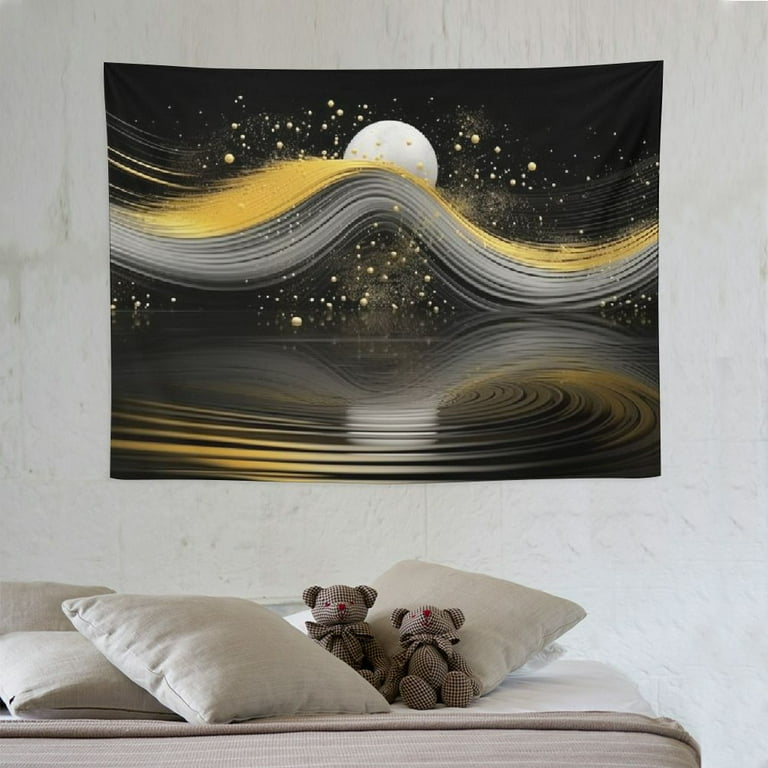 ONETECH Abstract Mountain Tapestry Gold Grey Art Tapestry Golden Sun Birds Flock Tapestry Abstract Nature Landscape Tapestry Art Home Decor Wall Hanging Walmart