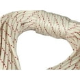 Yacht Braid Premium Polyester Rope 3/8 inch, White Red (100 feet