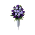 thumbnail image 2 of Ovzne Peacock Roses Artificial Flower Bouquet for Cemetery Holiday Memorial Decoration, 2 of 6