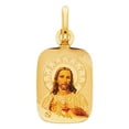 thumbnail image 2 of Wellingsale 14K Yellow Gold Polished Religious Jesus Enamel Picture Charm Pendant, 2 of 5