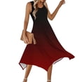 thumbnail image 2 of gakvbuo Summer Tank Dress For Women Maxi Dress Sundress Womens Dresses Sleeveless Round Neck Drawstring Casual Ruffle A-Line Mini Dress, 2 of 9