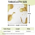 thumbnail image 2 of White Gold Splash Pattern Square Fitted Tablecloth with Elastic Edge,Square Table Cover,Washable Elastic Table Cover for Home Kitchen Party Decor 34"x34", 2 of 6
