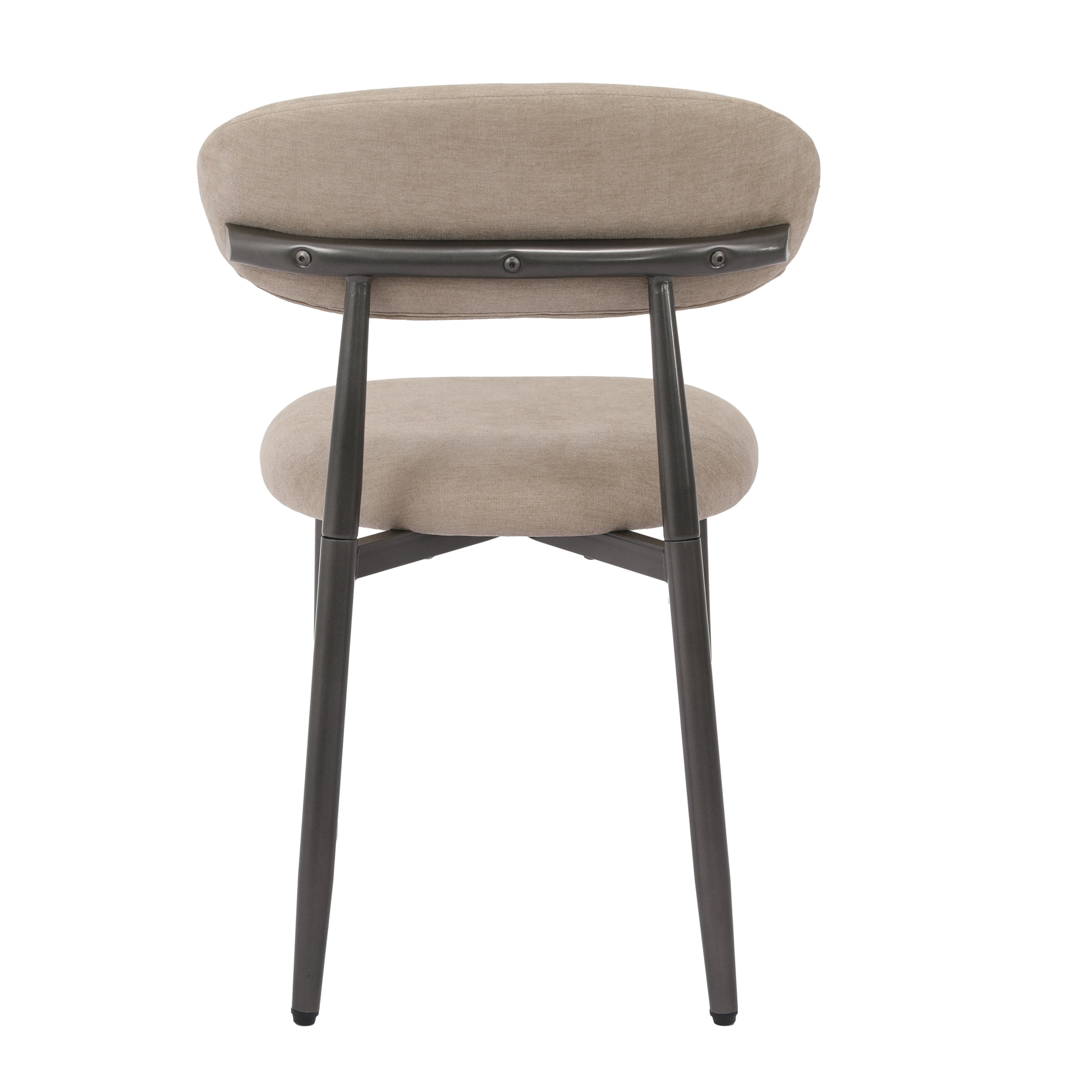 Vinform Upholstered Dining Chairs Set of 2, Fabric Metal Chair for Dining Room, Camel