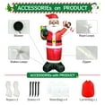 thumbnail image 3 of DeeKom【Black Santa】8' Christmas Inflatable Outdoor Decorations, Xmas Blow up Santa Claus with Gift Bag, Built-in LEDs for Yard Lawn Garden Festival Celebration, 3 of 5