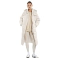 thumbnail image 6 of Long Puffer Jacket for Women, Thickened Winter Coat Hooded with Deep Pockets, Ladies Warm Winter Jacket Cream White XXL, 6 of 8