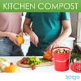 thumbnail image 2 of Spigo Steel Kitchen Compost Bin With Vented Charcoal Filter and Bucket, Red, 1 Gallon, 2 of 8