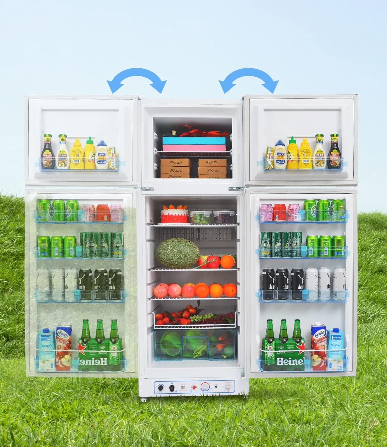 Smeta 9.3 Cu ft Gas Propane Refrigerator Freezer RV Fridge off-grid 110V / Lpg Silent