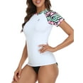 thumbnail image 3 of LRD Women's Short Sleeve Rash Guard Shirts UPF 50 Swim Shirt Tropical Zebra - S, 3 of 6