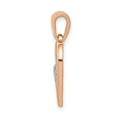 thumbnail image 2 of Real 14kt Rose Gold With Rhodium Diamond Entwined Hearts Pendant; for Adults and Teens; for Women and Men, 2 of 4