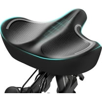 MEC New Noseless Oversized Bike Seat, Extra Wide Comfort Pure Memory Foam Bicycle Seat Cushion, Compatible Saddle Replacement with Electric Bike, Exercise, Cruiser, Road Bike for Men & Women