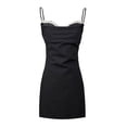 thumbnail image 5 of Coduop Women Spaghetti Strap Mini Dress Pearl Rhinestone Backless Low Cut Party Short Dresses, 5 of 7