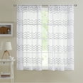 thumbnail image 3 of Your Zone White/Grey Tufted Chevron Rod Pocket Sheer Curtain Panel, 38" x 63", 3 of 5