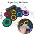 thumbnail image 5 of ROCKSOCKI Batería Eléctrica, Batería Electrónica para Niños de 7 Almohadillas con Auriculares Incluidos, Almohadilla de Práctica de Batería Enrollable, Gran Regalo de Cumpleaños de Navidad para Niños, 5 of 5