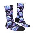thumbnail image 4 of Yiaed blue Skull flower Print Great elasticity Crew Socks Sports socks for Men and Women, 4 of 5