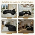 thumbnail image 3 of Neche Sectional Sofa with Storage Seat U Shaped Couch with Reversible Chaise Convertible Sectional Couches for Living Room, Black, 3 of 13