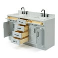 thumbnail image 5 of Ariel Hepburn 61 In. Double Rectangle Sink Vanity With 0.75 In. Carrara White Countertop In Grey, 5 of 9