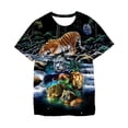 thumbnail image 1 of 2022 nuevo verano León Animal 3D estampado niños ropa de calle Punk Harajuku hombres manga corta cuello redondo Top hombres T-shirt9T Gao Jinjia LED, 1 of 2
