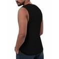 thumbnail image 4 of WTOBBY Men's Thick Waffle Weave Tank Top Casual Vest Sleeveless T-Shirt Design Heavy Weight Breathable Quick-Drying For Summer Running Fitness Activities Comfort Style,Black 2XL, 4 of 4