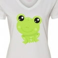 thumbnail image 4 of Inktastic Cute Frog, Little Frog, Baby Frog, Green Frog Women's V-Neck T-Shirt, 4 of 5