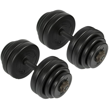 Best Choice Products 64lb Set of 2 Adjustable Weight Fitness Exercise Dumbbells for Bicep, Tricep, Body Workout w/ Barbell Plates, Screw Collars - (Best Tricep Exercises At Home)