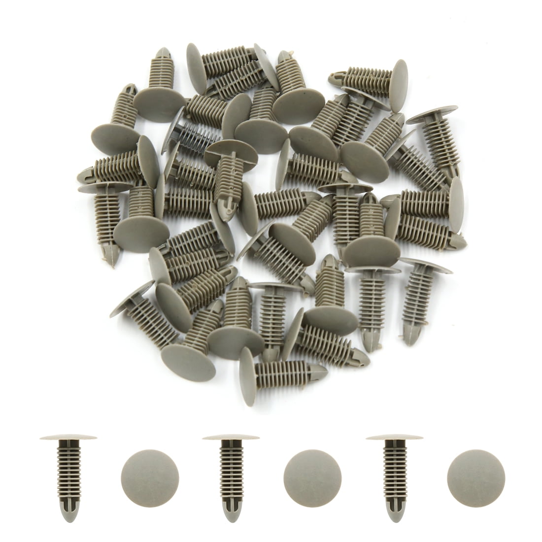 Universal Gray Car Push Type Plastic Rivet Retainer Clips 7mm x 6.5mm