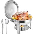 thumbnail image 1 of 6QT Stainless Steel Buffet Chafing Plate Set with Lids, Food Warmers for Party Buffets, Buffet Servers and Home Food Warmers, 1 of 5