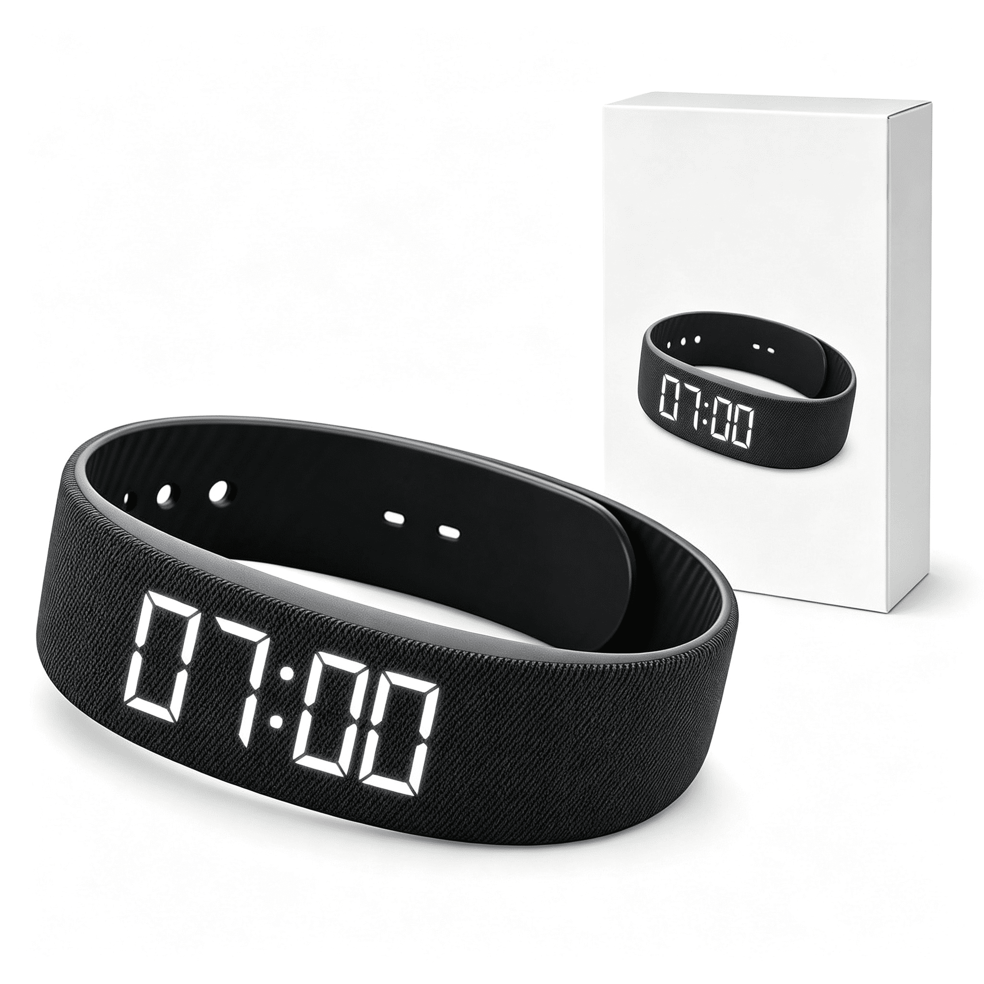 HBMYN Silent Vibrating Alarm Wristband,Rechargeable Wake Up Bracelet with Adjustable Vibration Levels,Wearable Alarm Clock for Couples,Heavy Sleepers,Travel,Office and Personal Reminders