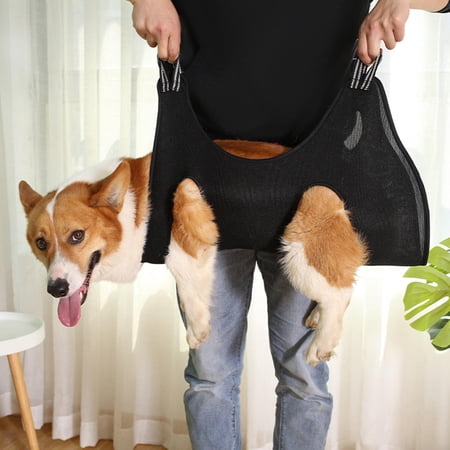 Multi Functional Cat Grooming Hammock, Restraint Towel Bag Bathing Dog Breathable Harness for Kitty Trimming Washing Examining Cleaning , Black ,