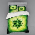 thumbnail image 2 of Ambesonne Leaf Bedding Set 3 Pcs, Esoteric Mandala Art, Twin, Emerald Lime Green, 2 of 3