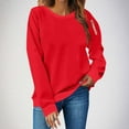 thumbnail image 2 of Maean Womens Fall Top Long Sleeve Round Neck Pullover Plain Shirts Basic Lightweight Sweatshirt, 2 of 4