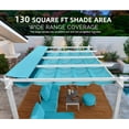 thumbnail image 5 of PURPLE LEAF 10' x 13' Outdoor Retractable Pergola with Double Sun Shade Canopy and White Heavy-Duty Aluminum Frame Patio Modern Adjustable Canopy Pergola for Garden Deck and Backyard, Turquoise Blue, 5 of 13