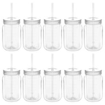 Acrylic Tumblers with Straw 18 oz. Set of 10, Bulk Pack - Perfect for Smoothies, Iced Coffee, Soda, Other Beverages - Clear