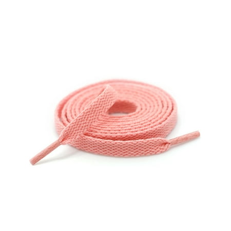 

Voguele Women Shoes Strings Athletic Shoelaces Mixed Colors Wide Flat Shoe Laces Thick Men Fashion Multiple Lengths Solid Polyester Cherry Pink 90cm