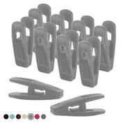 Closet Accessories, 20 Pack Velvet Clips, Durable Non- Breaking Material, Matching Hangers of Our Brand and Your existing Velvet Hanger, Suitable to Hang Many Types of Clothes. Grey (Charcoal).