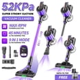 thumbnail image 3 of Brushless Upright Vacuum Cleaner, Lightweight Build, 2 Speed Modes, 45 Mins Runtime, Green Dust Indicator, Efficiently Cleans Pet Hair, Dust, Carpets and Hard Floors for Daily Home Use, 3 of 16