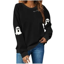 cocolona Halloween Sweatshirts for Women Fall Winter Crewneck Long Sleeve Graphic Tops Casual Lightweight Oversized Sweatshirt