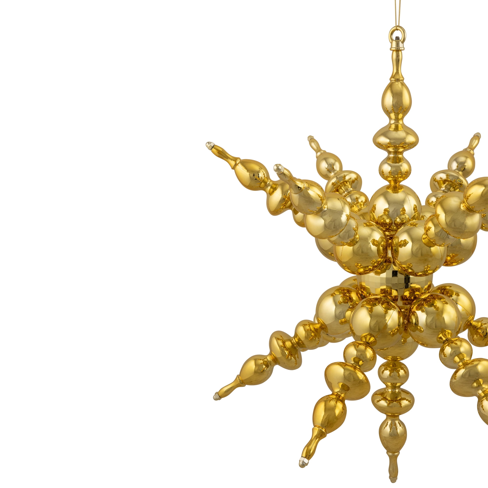 Northlight Shiny 3D Sunburst Snowflake Commercial Christmas Ornament - 24" - Gold