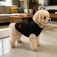 thumbnail image 2 of Zynoxe Small Dog Sweater Warm Comfy Knit Ribbed Winter Sweaters Solid Color Turtleneck Love Heart Print Winter Clothes, 2 of 6