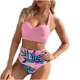 thumbnail image 2 of CEHVOM Women Fashion Bikini Print Two-piece Print Swimsuit Beachwear Ensemble, 2 of 6